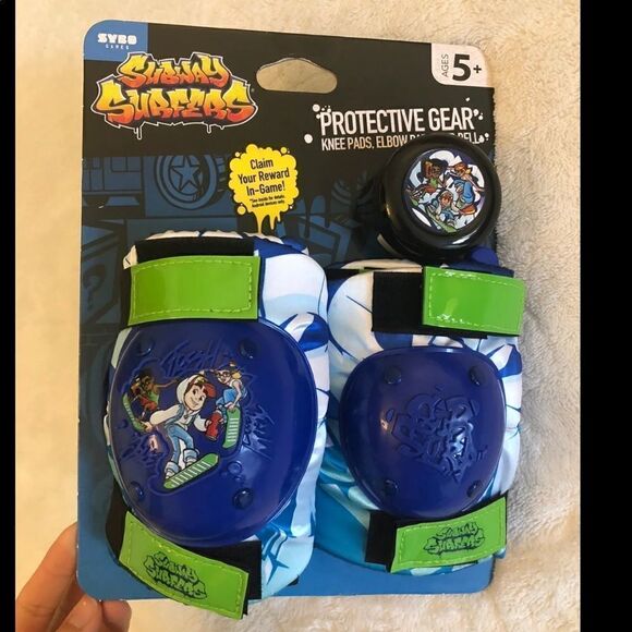 Subway Surfers Kids Knee Elbow Pad Set with Bell - Picture 2 of 4
